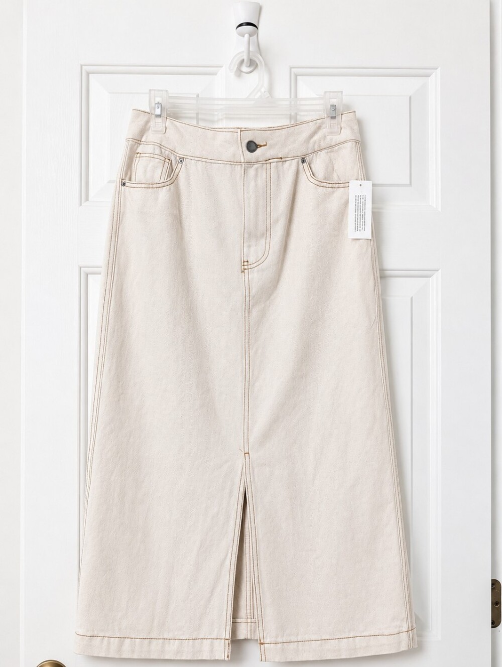 Velvet Heart NWT Cream Denim Maxi Skirt Size Small